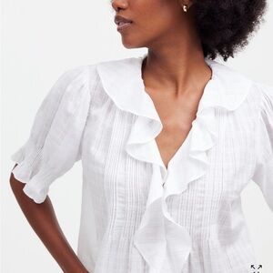 Madewell Pintuck Ruffle Top